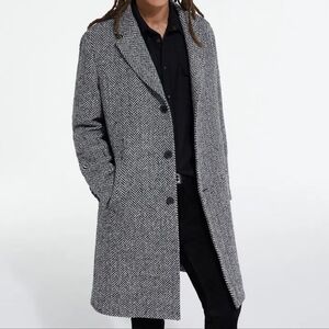 Sean John Gray Herringbone Coat Sixe XL New